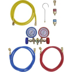 vidaXL Herramientas-Conjunto de manómetro de dos vías para aire acondicionado