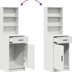 vidaXL Armarios Y Almacenamiento-Conjunto de mesa de vestidor con LED 3 pcs Madera de ingeniería