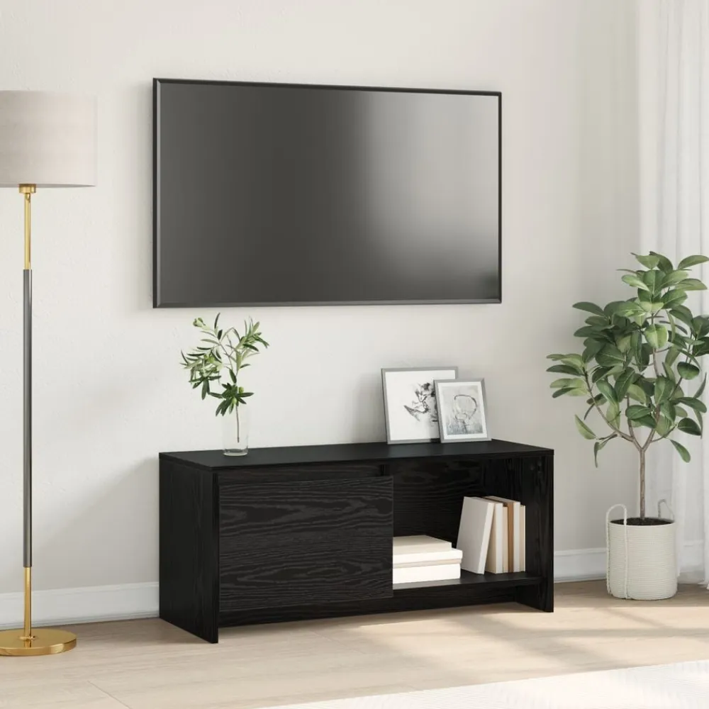 vidaXL Conjunto de mueble de TV 90 x 35 x 40 cm Roble negro New