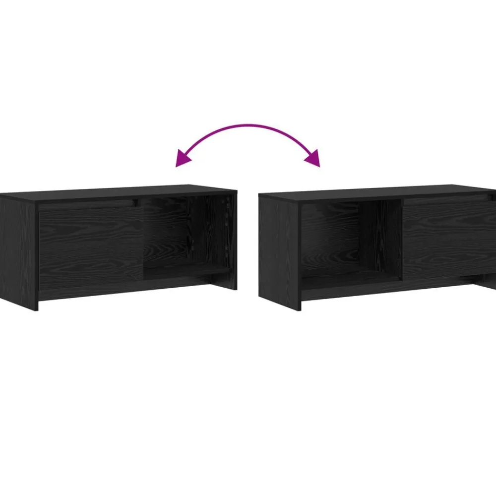 vidaXL Conjunto de mueble de TV 90 x 35 x 40 cm Roble negro New