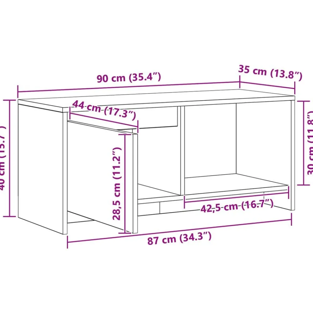 vidaXL Conjunto de mueble de TV 90 x 35 x 40 cm Roble negro New