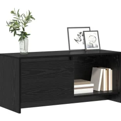 vidaXL Conjunto de mueble de TV 90 x 35 x 40 cm Roble negro New