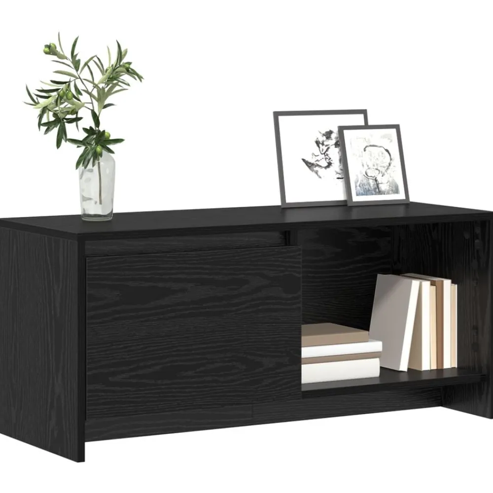 vidaXL Conjunto de mueble de TV 90 x 35 x 40 cm Roble negro New