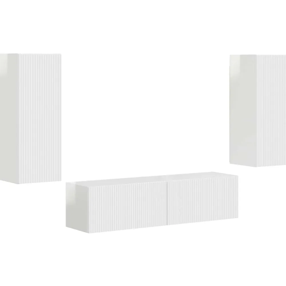 vidaXL Conjunto de mueble de TV 2 pcs Madera de ingeniería brillante Online