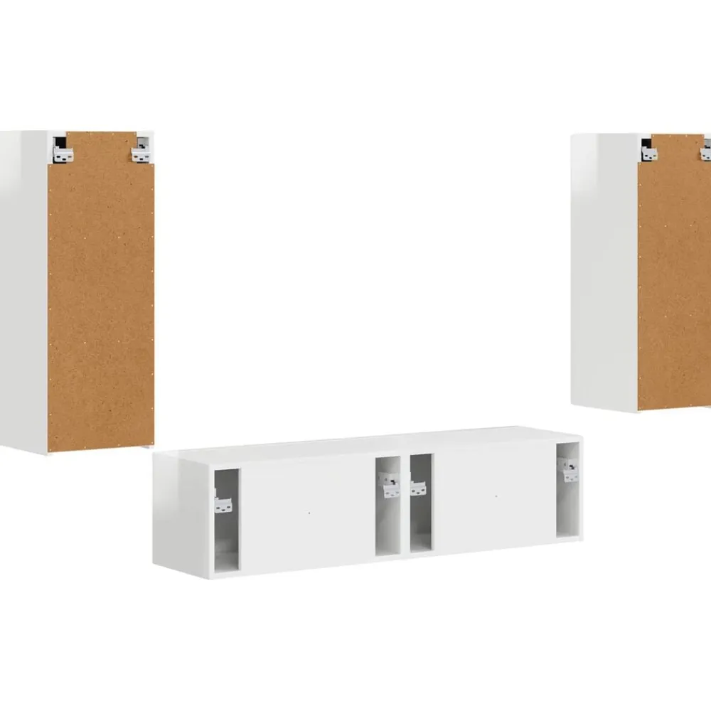 vidaXL Conjunto de mueble de TV 2 pcs Madera de ingeniería brillante Online