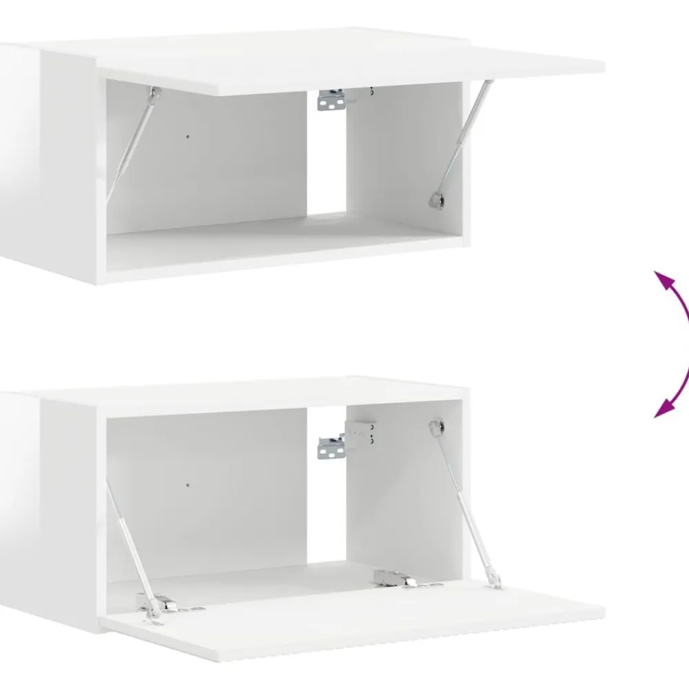 vidaXL Conjunto de mueble de TV 2 pcs Madera de ingeniería brillante Online