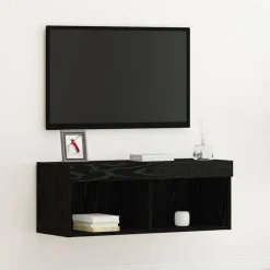 vidaXL Muebles Tv-Conjunto de mueble de TV con LED 80 x 30 x 30 cm