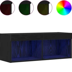 vidaXL Muebles Tv-Conjunto de mueble de TV con LED 80 x 30 x 30 cm