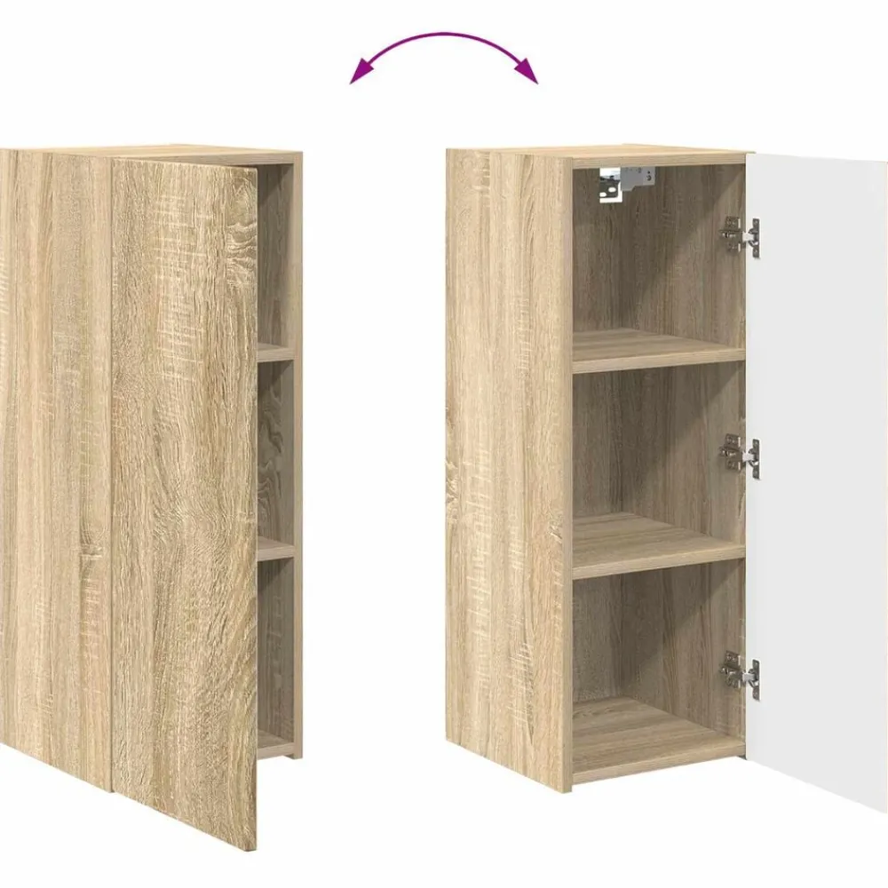 vidaXL Muebles Tv-Conjunto de mueble para TV de pared 4 pcs