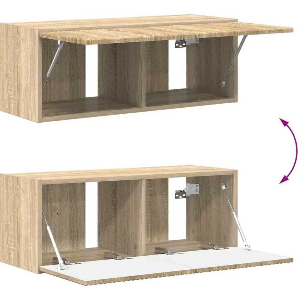 vidaXL Muebles Tv-Conjunto de mueble para TV de pared 4 pcs