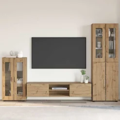 vidaXL Conjunto de mueble de TV con cajón FLORIN Roble artesanal Roble artisan Discount