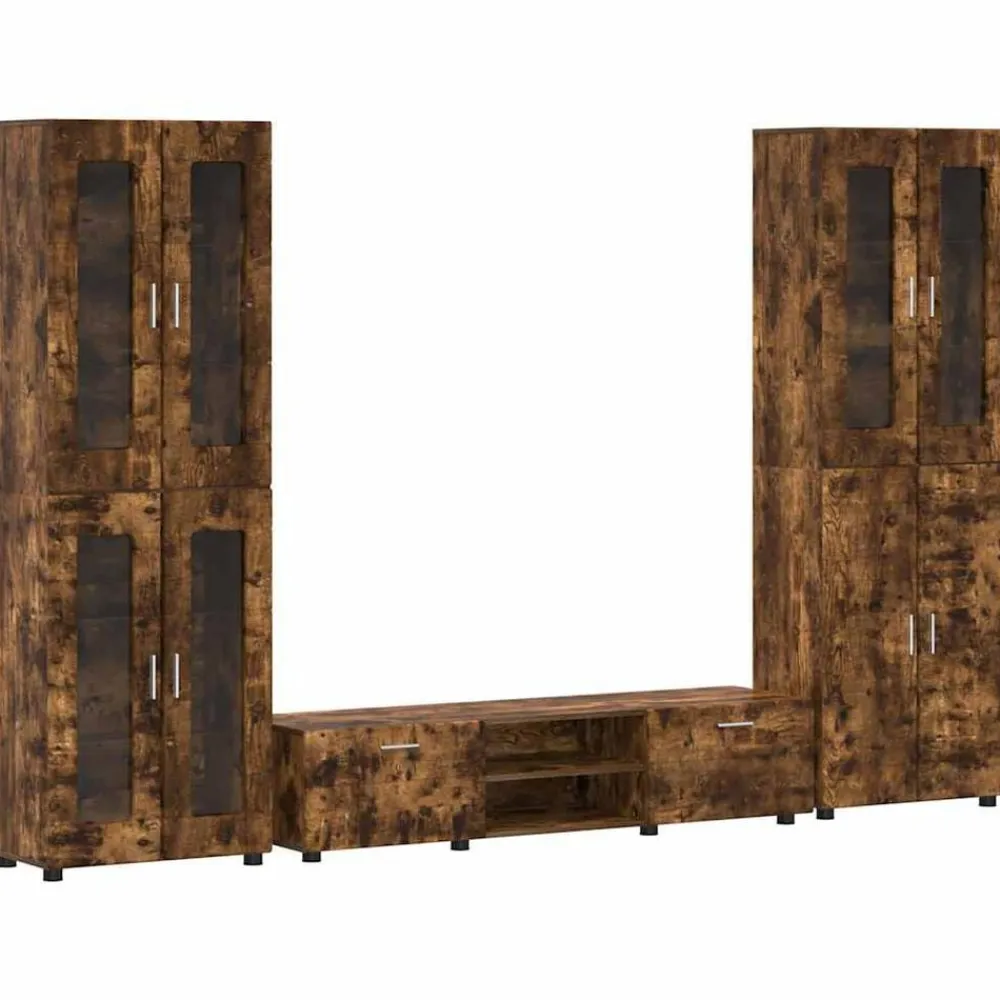 vidaXL Conjunto de mueble de TV con cajón FLORIN Roble ahumado Best