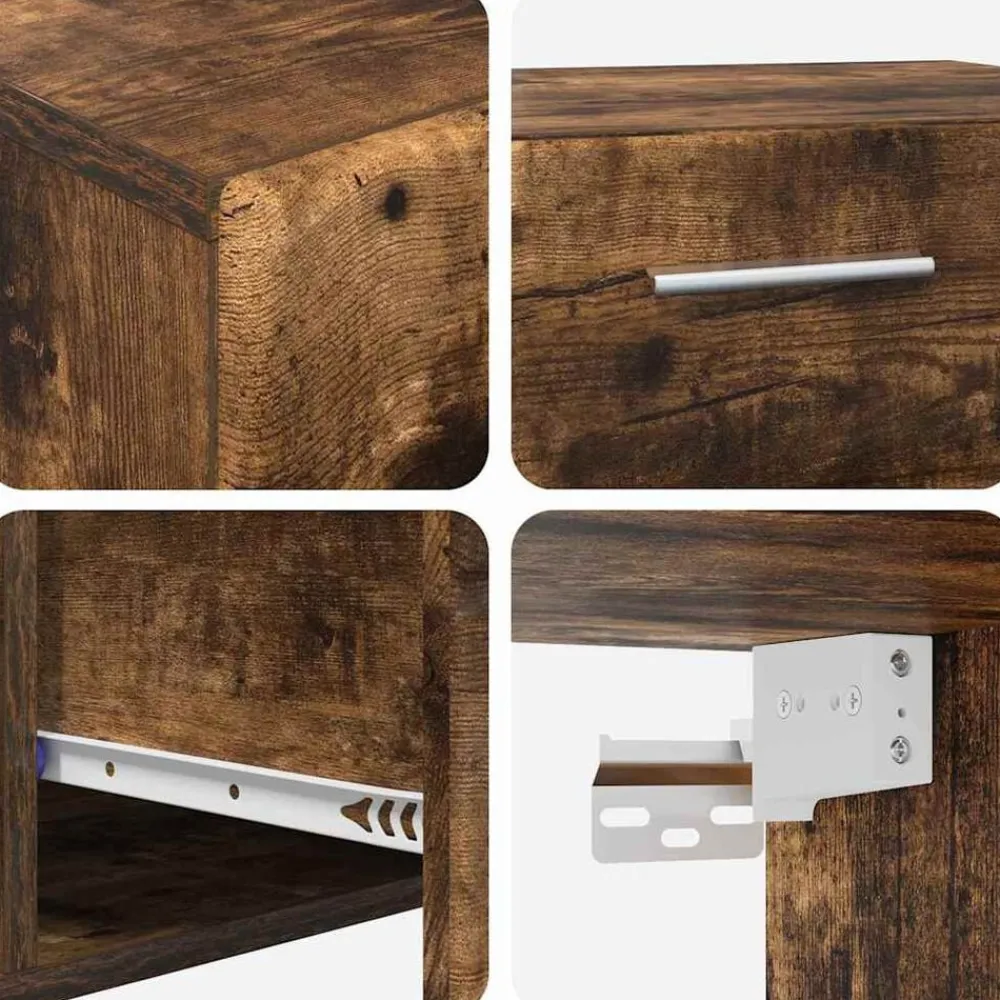 vidaXL Conjunto de mueble de TV con cajón FLORIN Roble ahumado Best