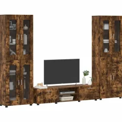 vidaXL Conjunto de mueble de TV con cajón FLORIN Roble ahumado Best
