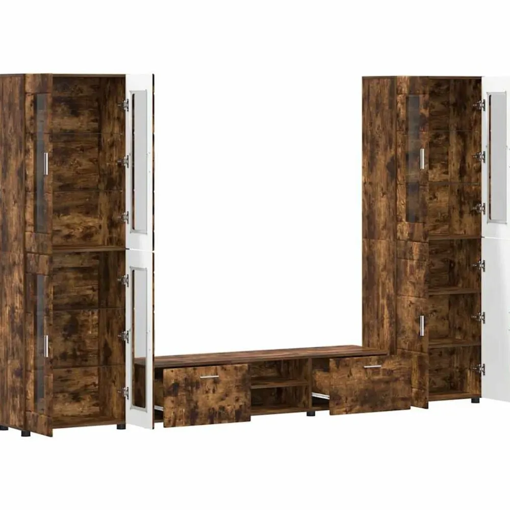 vidaXL Conjunto de mueble de TV con cajón FLORIN Roble ahumado Best