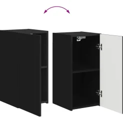 vidaXL Conjunto de mueble de TV 4 pcs Madera de ingeniería Negro Clearance
