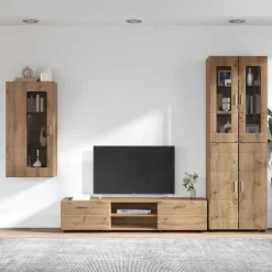 vidaXL Conjuntos De Muebles-Conjunto de mueble de TV con cajón FLORIN Roble artesanal