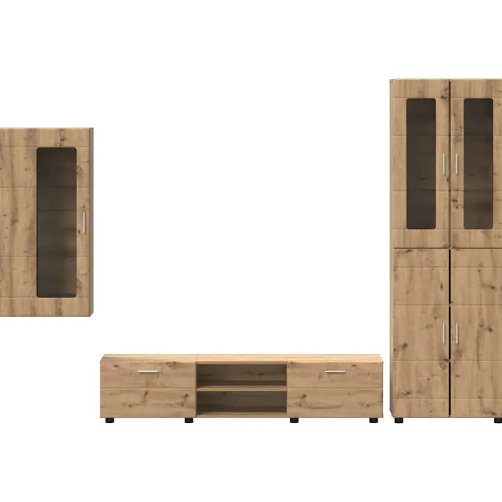 vidaXL Conjuntos De Muebles-Conjunto de mueble de TV con cajón FLORIN Roble artesanal