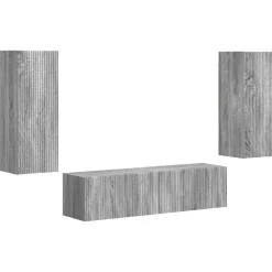 vidaXL Conjunto de mueble de TV 2 pcs Madera de ingeniería Gris sonoma Online