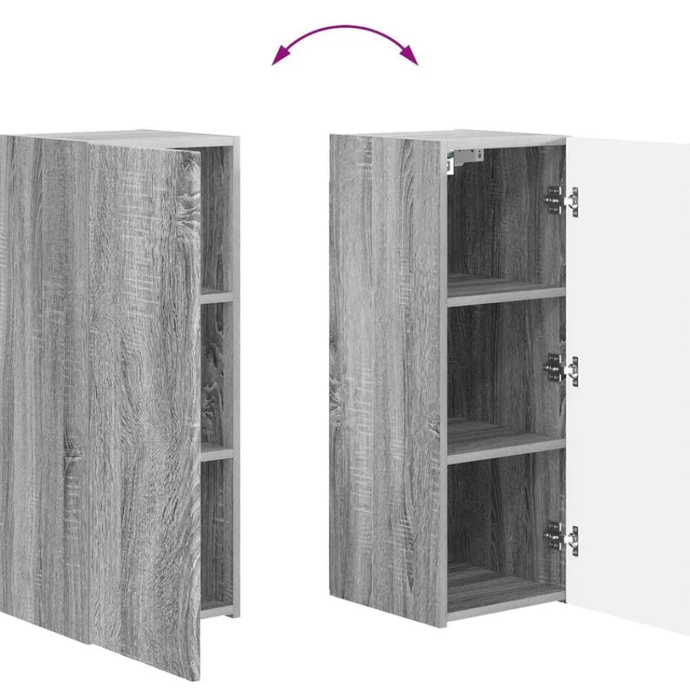 vidaXL Conjunto de mueble de TV 2 pcs Madera de ingeniería Gris sonoma Online