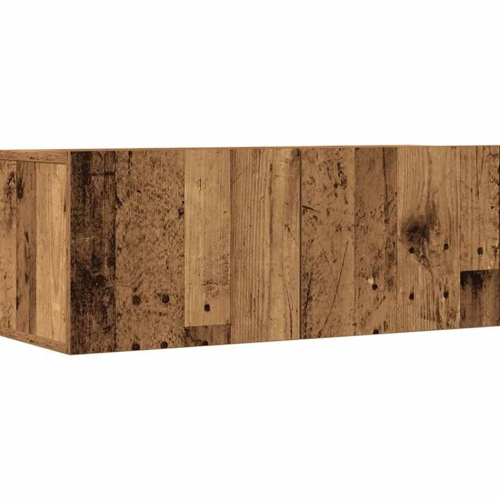 vidaXL Muebles Tv-Conjunto de mueble de TV 5 piezas montado la pared madera vieja