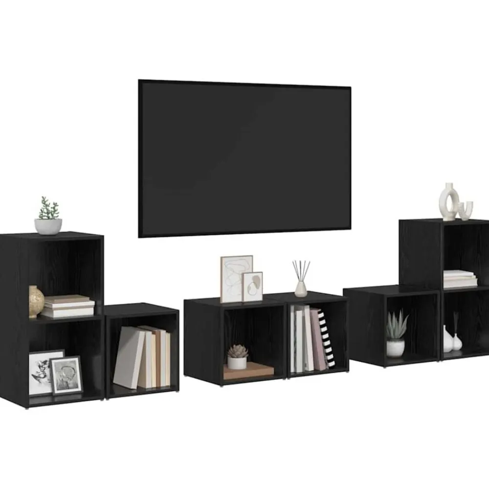 vidaXL Muebles Tv-Conjunto de mueble de TV 6 pcs Madera contrachapada