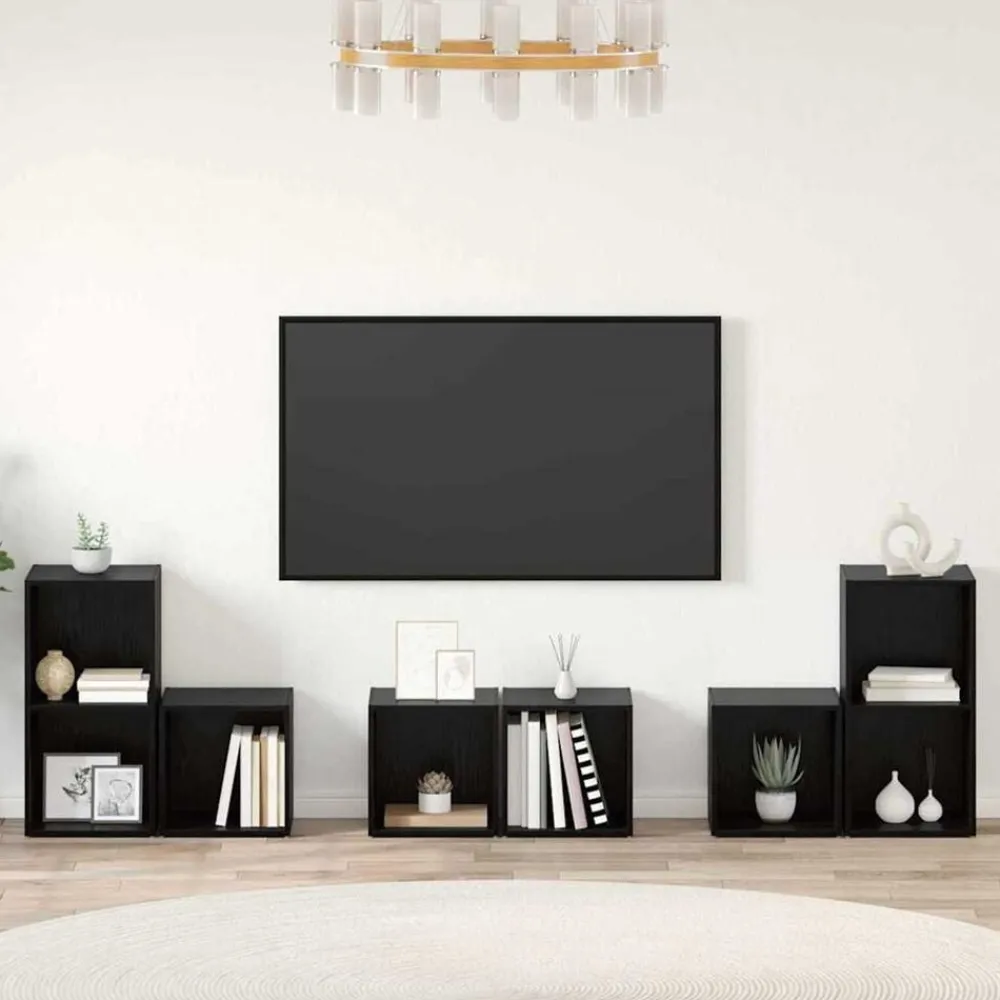 vidaXL Muebles Tv-Conjunto de mueble de TV 6 pcs Madera contrachapada