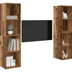 vidaXL Muebles Tv-Conjunto de mueble de TV 2 pcs Marrón 37 x 37 x 142,5 cm