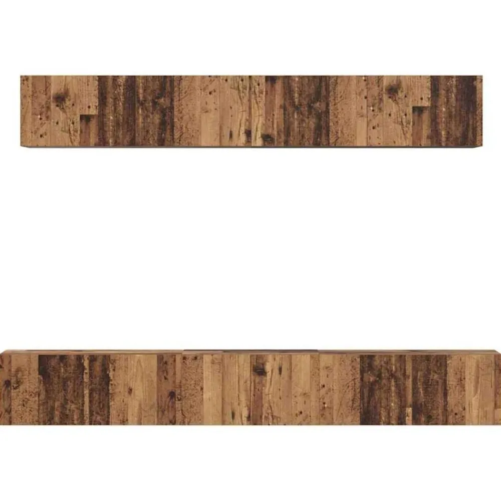 vidaXL Conjunto de mueble de TV Montaje en la pared 5 pcs Madera vieja Discount