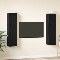 vidaXL Conjunto de mueble de TV Madera de ingeniería Roble negro Best