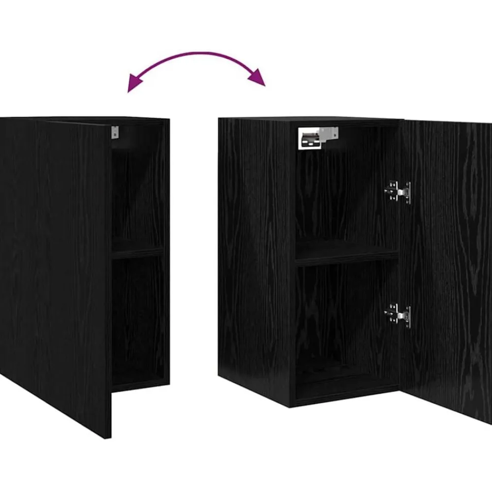 vidaXL Conjunto de mueble de TV Madera de ingeniería Roble negro Best