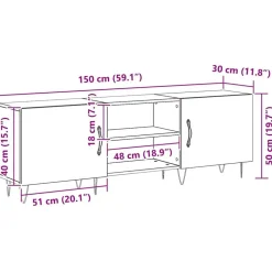 vidaXL Muebles Tv-Conjunto de mueble de TV 150 x 30 x 50 cm