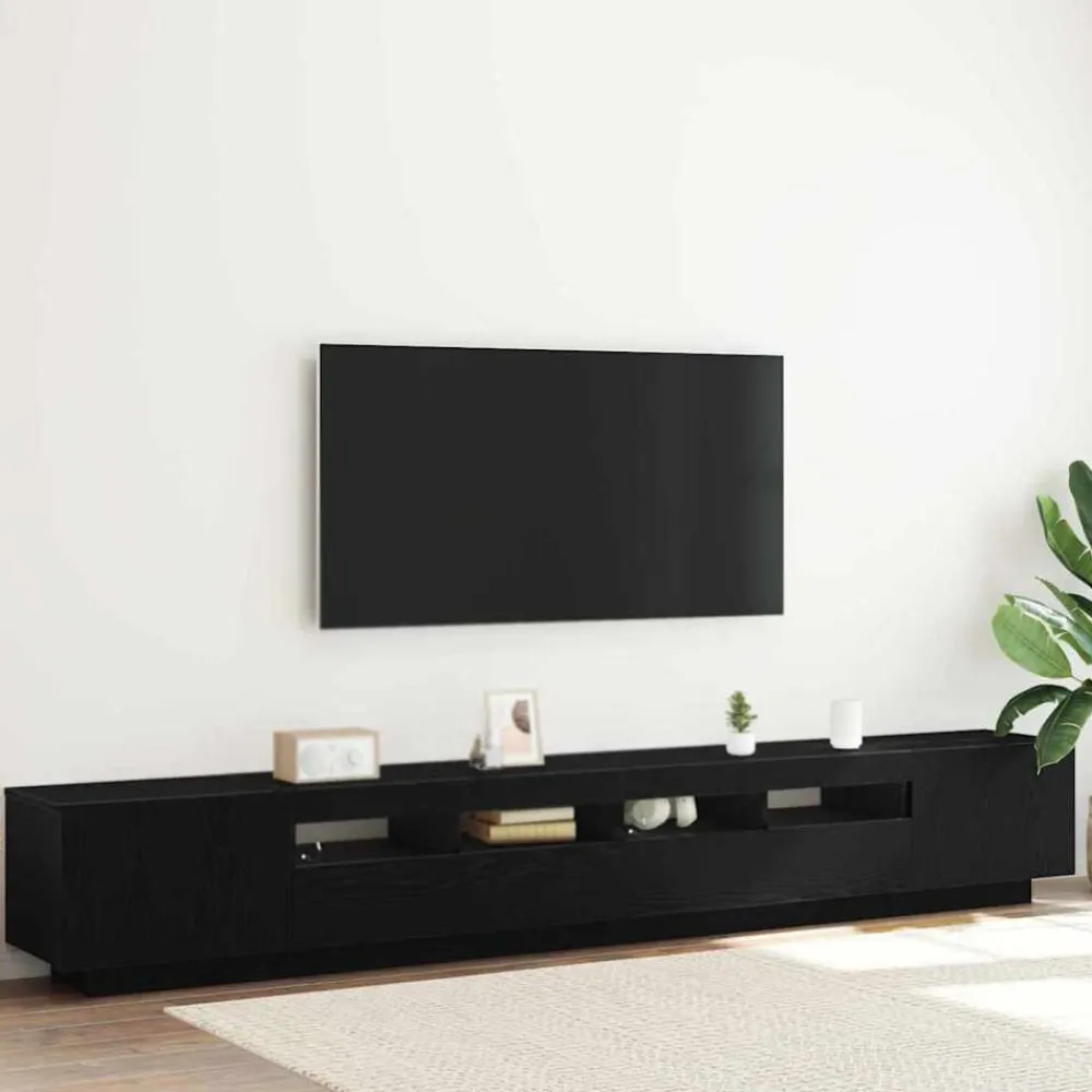 vidaXL Conjunto de mueble de TV 3 pcs Negro 260 x 35 x 40 cm Roble negro Clearance