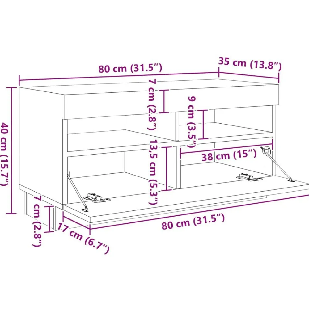 vidaXL Conjunto de mueble de TV 3 pcs Negro 260 x 35 x 40 cm Roble negro Clearance