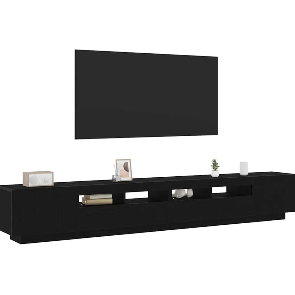 vidaXL Conjunto de mueble de TV 3 pcs Negro 260 x 35 x 40 cm Roble negro Clearance