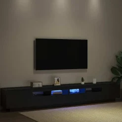 vidaXL Conjunto de mueble de TV 3 pcs Negro 260 x 35 x 40 cm Roble negro Clearance