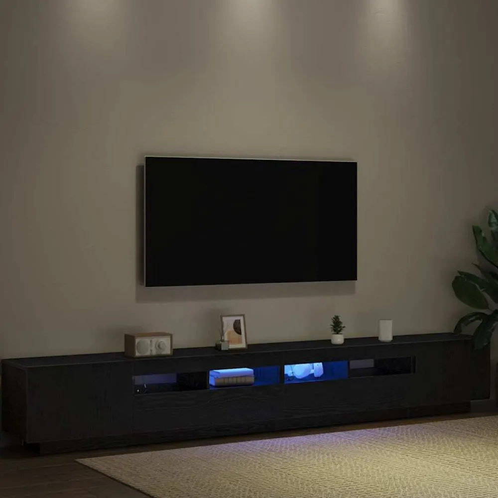vidaXL Conjunto de mueble de TV 3 pcs Negro 260 x 35 x 40 cm Roble negro Clearance
