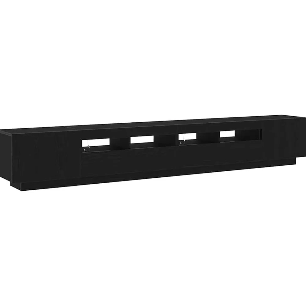 vidaXL Conjunto de mueble de TV 3 pcs Negro 260 x 35 x 40 cm Roble negro Clearance