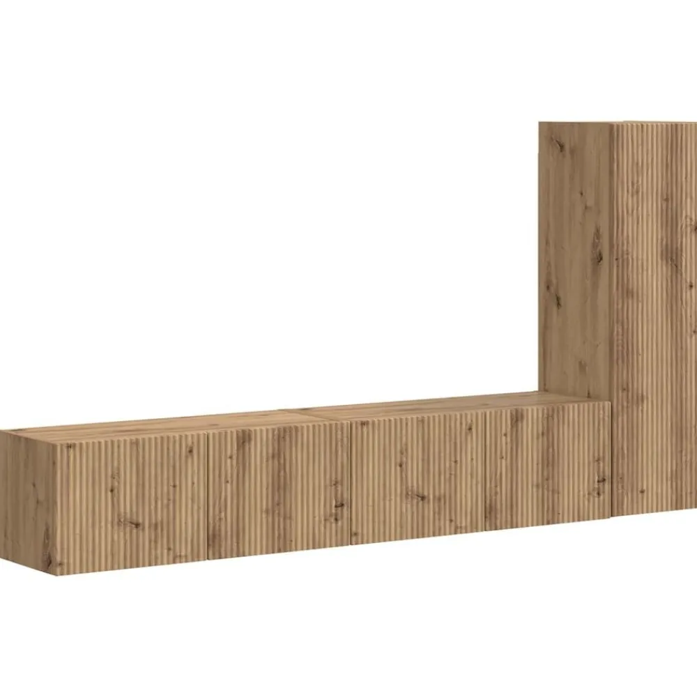 vidaXL Conjunto de mueble de TV 3 pcs Roble artesanal Roble artisan New
