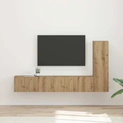vidaXL Conjunto de mueble de TV 3 pcs Roble artesanal Roble artisan New