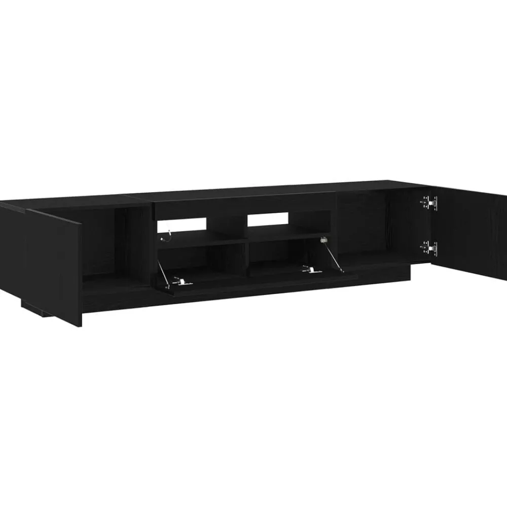 vidaXL Conjunto de mueble de TV 2 pcs Negro 180 x 35 x 40 cm Roble negro Sale