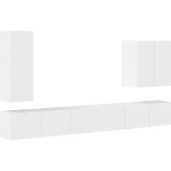 vidaXL Conjunto de mueble para TV de pared 6 pcs brillante Clearance