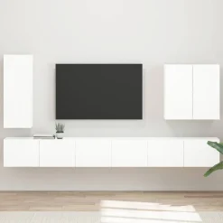 vidaXL Conjunto de mueble para TV de pared 6 pcs brillante Clearance