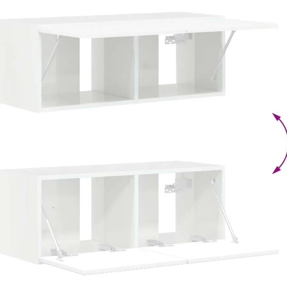 vidaXL Conjunto de mueble para TV de pared 6 pcs brillante Clearance