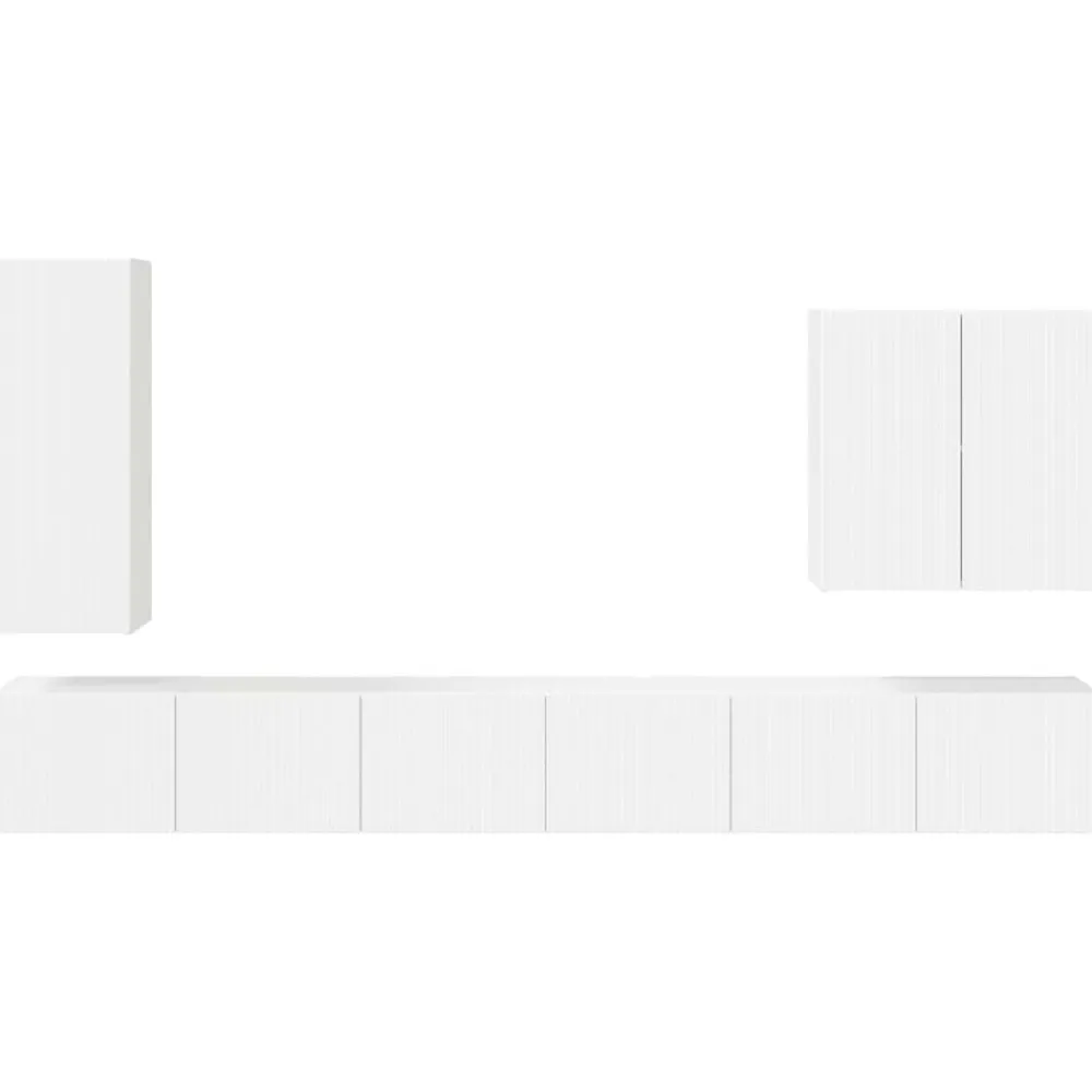 vidaXL Conjunto de mueble para TV de pared 6 pcs brillante Clearance