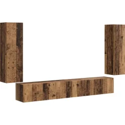 vidaXL Conjunto de mueble para TV de pared 4 pcs Madera vieja Madera envejecida Online