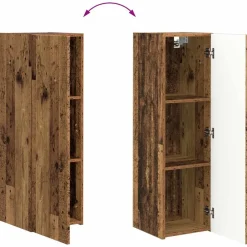 vidaXL Conjunto de mueble para TV de pared 4 pcs Madera vieja Madera envejecida Online