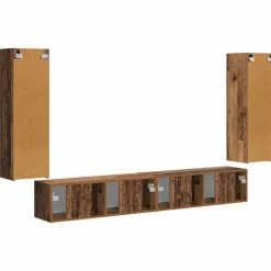 vidaXL Conjunto de mueble para TV de pared 4 pcs Madera vieja Madera envejecida Online