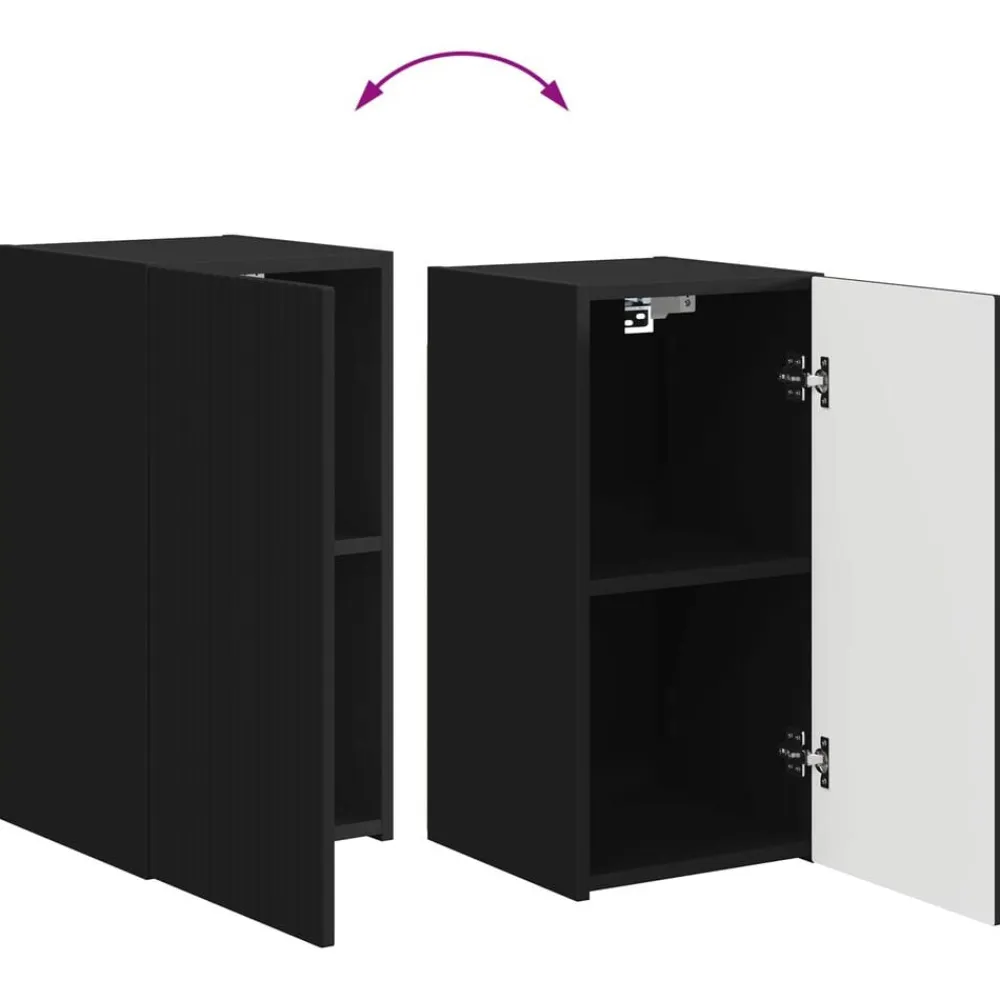 vidaXL Conjunto de mueble de TV 5 pcs Madera de ingeniería Negro Clearance