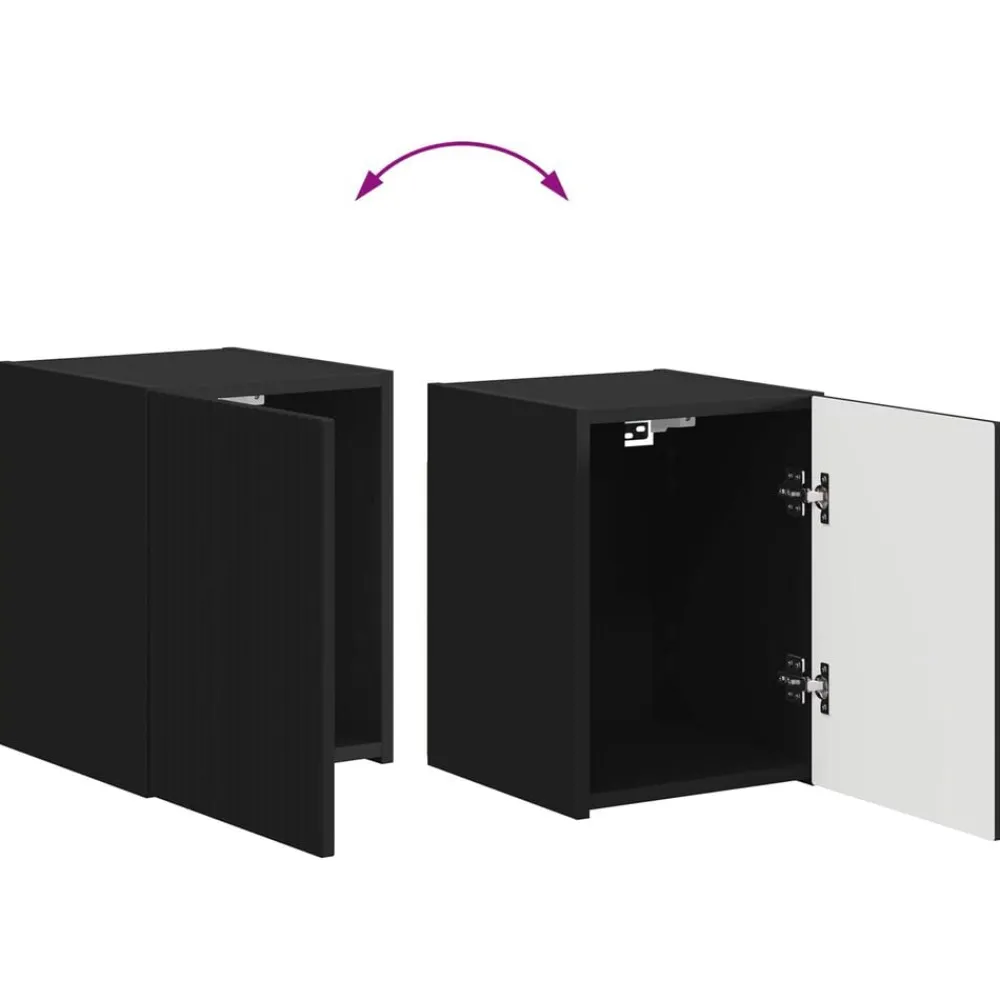 vidaXL Conjunto de mueble de TV 5 pcs Madera de ingeniería Negro Clearance